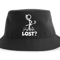 Lost Golf Ball Stickman Golfer Sustainable Bucket Hat