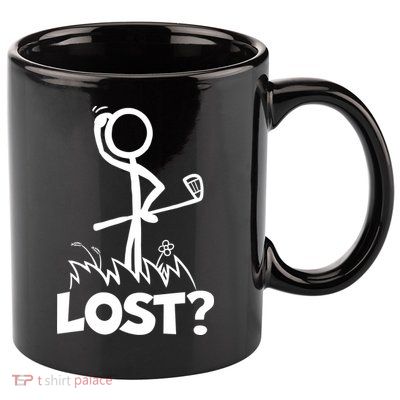 Lost Golf Ball Stickman Golfer 11oz C Handle Ceramic Mug