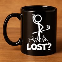 Lost Golf Ball Stickman Golfer 11oz C Handle Ceramic Mug
