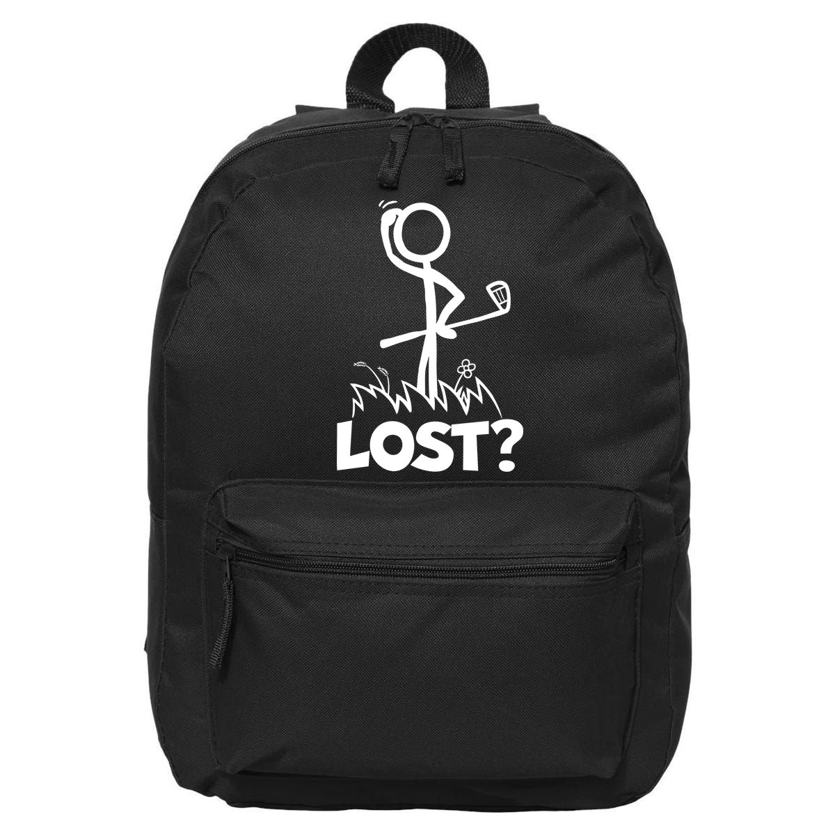 Lost Golf Ball Stickman Golfer 16 in Basic Backpack