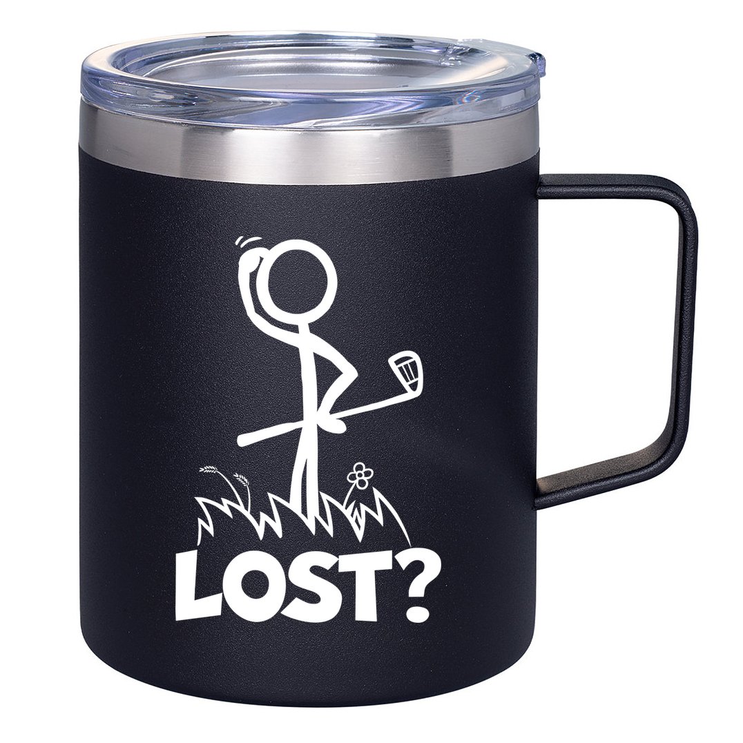 Lost Golf Ball Stickman Golfer 12oz Stainless Steel Coffee Mug