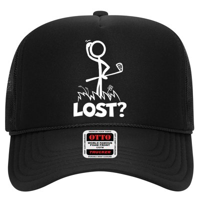 Lost Golf Ball Stickman Golfer Trucker Hat