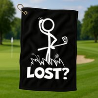 Lost Golf Ball Stickman Golfer Golf Towel