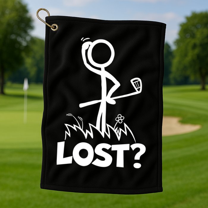 Lost Golf Ball Stickman Golfer Golf Towel