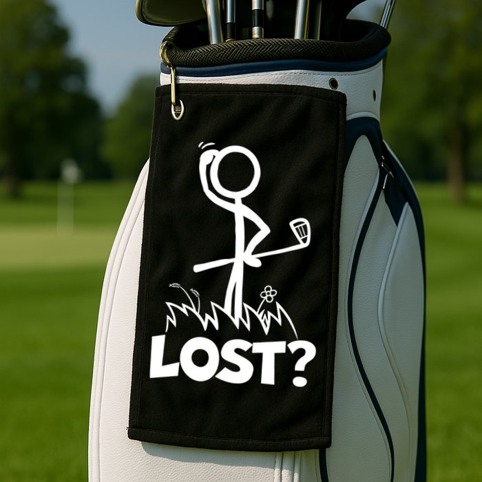 Lost Golf Ball Stickman Golfer Golf Towel