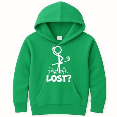 Lost Golf Ball Stickman Golfer Kids Hoodie