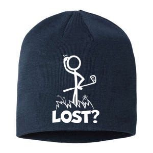 Lost Golf Ball Stickman Golfer Sustainable Beanie