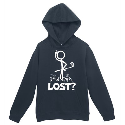 Lost Golf Ball Stickman Golfer Urban Pullover Hoodie