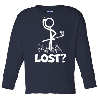 Lost Golf Ball Stickman Golfer Toddler Long Sleeve Shirt