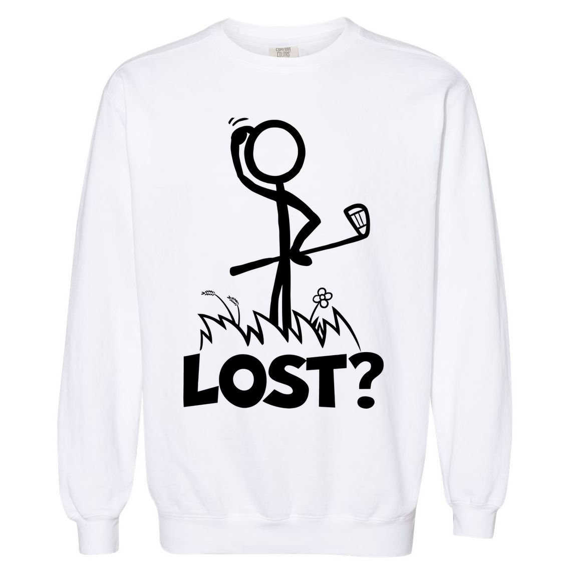 Lost Golf Ball Stickman Golfer Garment-Dyed Sweatshirt
