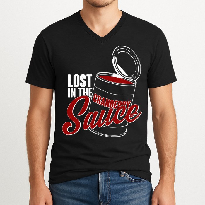 Lost In The Cranberry Sauce V-Neck T-Shirt
