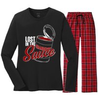 Lost In The Cranberry Sauce Women's Long Sleeve Flannel Pajama Set 