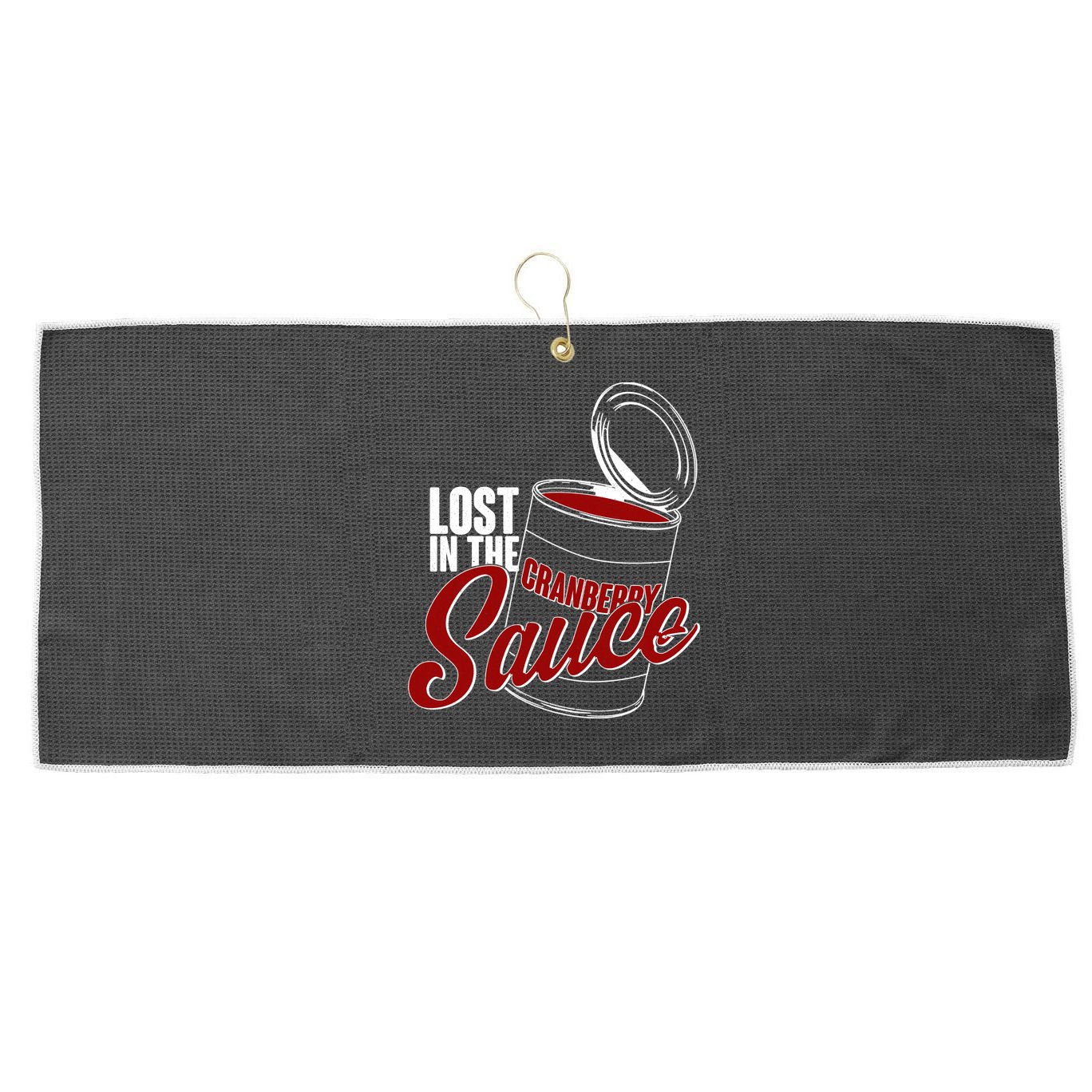 Lost In The Cranberry Sauce Large Microfiber Waffle Golf Towel
