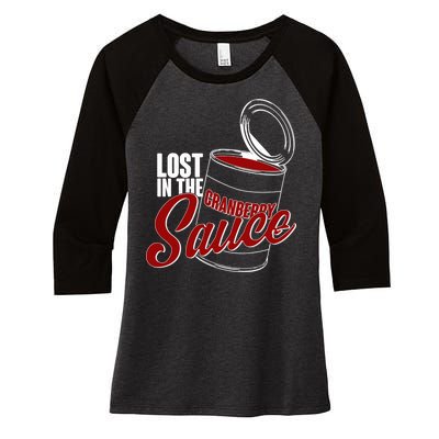 Lost In The Cranberry Sauce Women's Tri-Blend 3/4-Sleeve Raglan Shirt