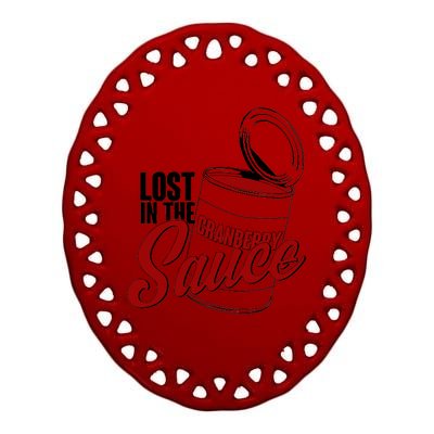 Lost In The Cranberry Sauce Ceramic Oval Ornament