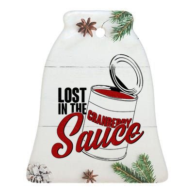 Lost In The Cranberry Sauce Ceramic Bell Ornament