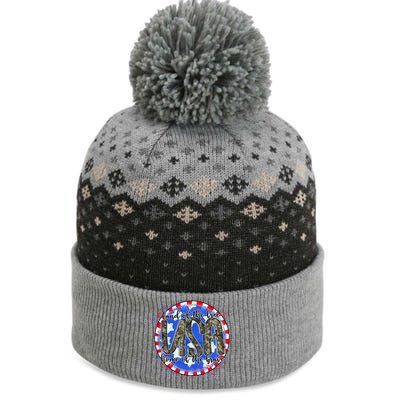 Land Of The Free Home Of The Brave USA Celebration The Baniff Cuffed Pom Beanie