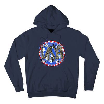 Land Of The Free Home Of The Brave USA Celebration Tall Hoodie