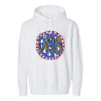 Land Of The Free Home Of The Brave USA Celebration Garment-Dyed Fleece Hoodie