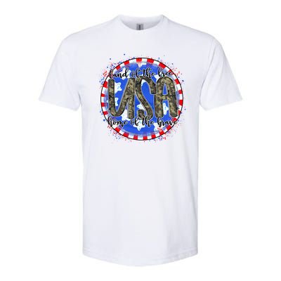 Land Of The Free Home Of The Brave USA Celebration Softstyle CVC T-Shirt