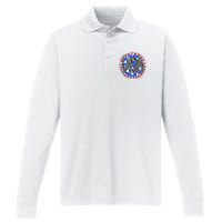 Land Of The Free Home Of The Brave USA Celebration Performance Long Sleeve Polo