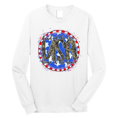 Land Of The Free Home Of The Brave USA Celebration Long Sleeve Shirt