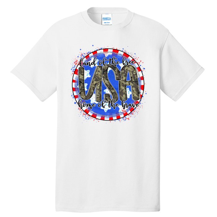 Land Of The Free Home Of The Brave USA Celebration Tall T-Shirt