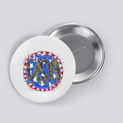 Land Of The Free Home Of The Brave USA Celebration Button