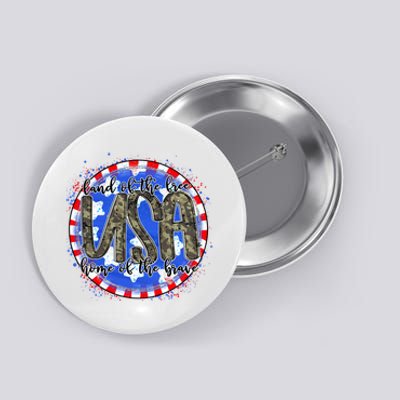 Land Of The Free Home Of The Brave USA Celebration Button