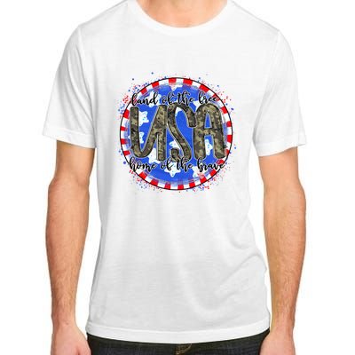 Land Of The Free Home Of The Brave USA Celebration Adult ChromaSoft Performance T-Shirt