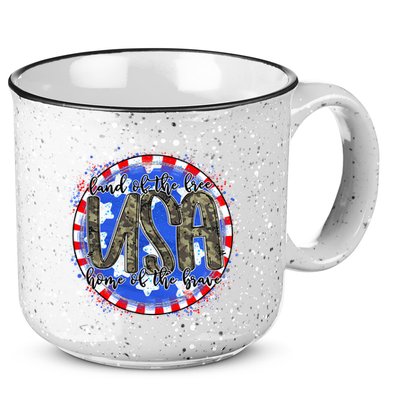 Land Of The Free Home Of The Brave USA Celebration 15oz Campfire Ceramic Mug