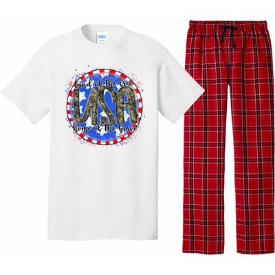 Land Of The Free Home Of The Brave USA Celebration Pajama Set