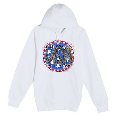 Land Of The Free Home Of The Brave USA Celebration Premium Pullover Hoodie