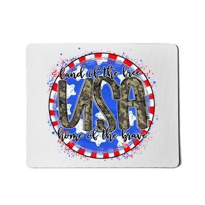 Land Of The Free Home Of The Brave USA Celebration Mousepad