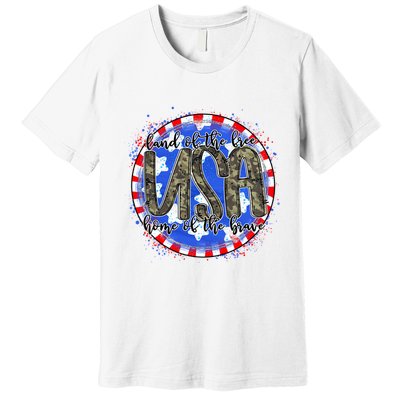 Land Of The Free Home Of The Brave USA Celebration Premium T-Shirt