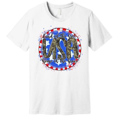 Land Of The Free Home Of The Brave USA Celebration Premium T-Shirt