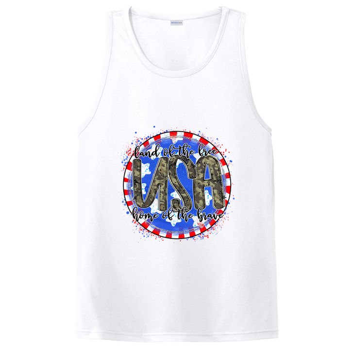 Land Of The Free Home Of The Brave USA Celebration PosiCharge Competitor Tank