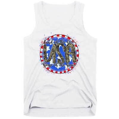 Land Of The Free Home Of The Brave USA Celebration Tank Top