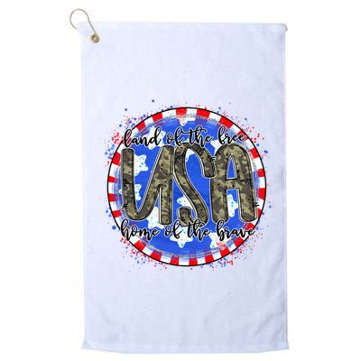 Land Of The Free Home Of The Brave USA Celebration Golf Towel