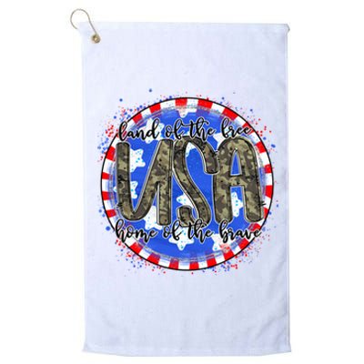 Land Of The Free Home Of The Brave USA Celebration Platinum Collection Golf Towel