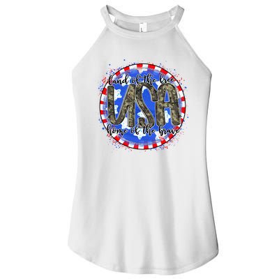 Land Of The Free Home Of The Brave USA Celebration Women’s Perfect Tri Rocker Tank