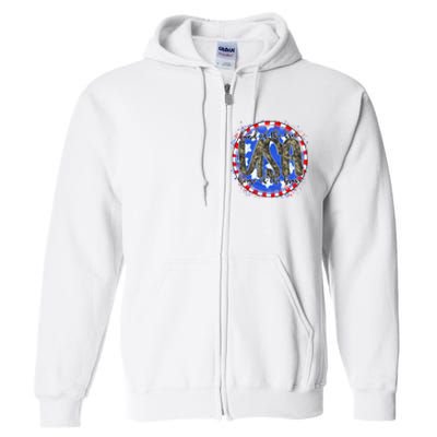 Land Of The Free Home Of The Brave USA Celebration Full Zip Hoodie