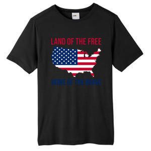 Land Of The Free Home Of The Brave American Flag Patriotic Tall Fusion ChromaSoft Performance T-Shirt