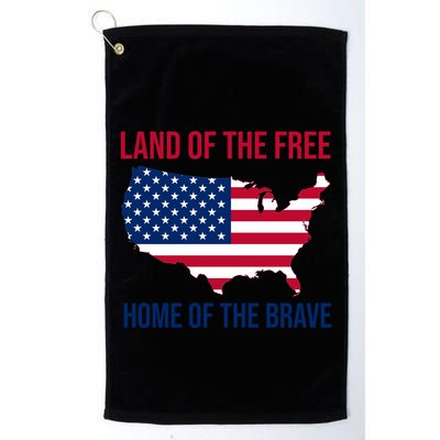 Land Of The Free Home Of The Brave American Flag Patriotic Golf Towel