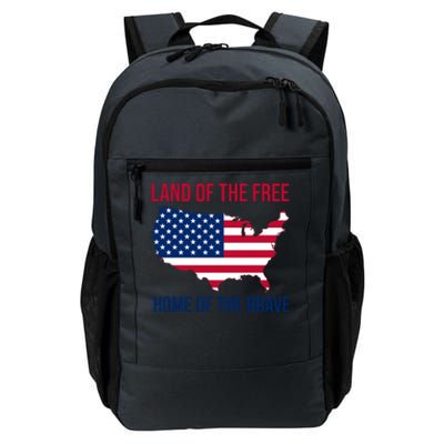 Land Of The Free Home Of The Brave American Flag Patriotic Daily Commute Backpack