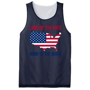 Land Of The Free Home Of The Brave American Flag Patriotic Mesh Reversible Basketball Jersey Tank