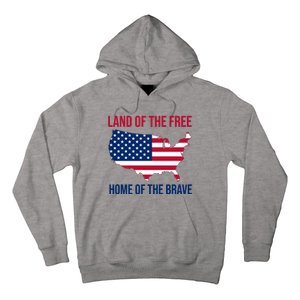 Land Of The Free Home Of The Brave American Flag Patriotic Hoodie