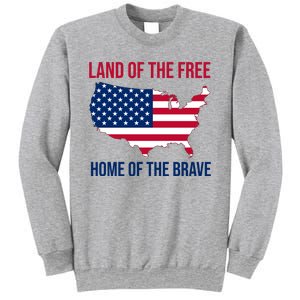 Land Of The Free Home Of The Brave American Flag Patriotic Sweatshirt