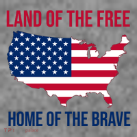 Land Of The Free Home Of The Brave American Flag Patriotic T-Shirt