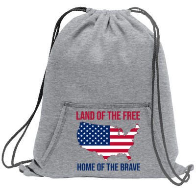 Land Of The Free Home Of The Brave American Flag Patriotic Sweatshirt Cinch Pack Bag